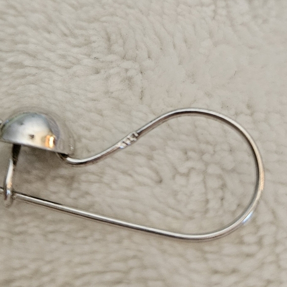 Vintage Sterling Silver Beaded Drop Dangle Hook Earrings - Picture 5 of 5
